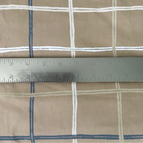 Vintage neutral brown grid cotton sewing DIY fabric 4+ yards - Picture 7 of 8